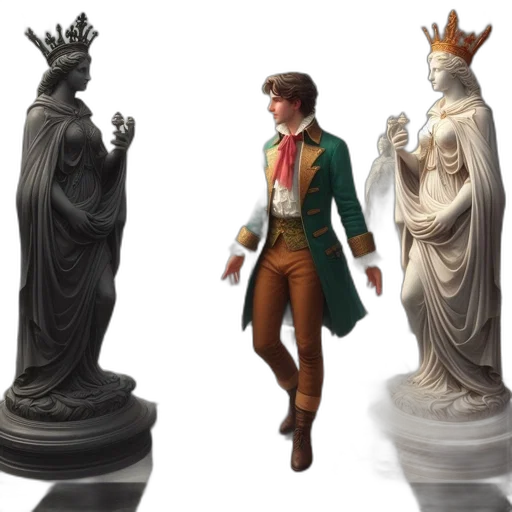 crown, concept art, 3d render, fantasy art, photorealistic, young, man, vibrant transparent PNG cut-out