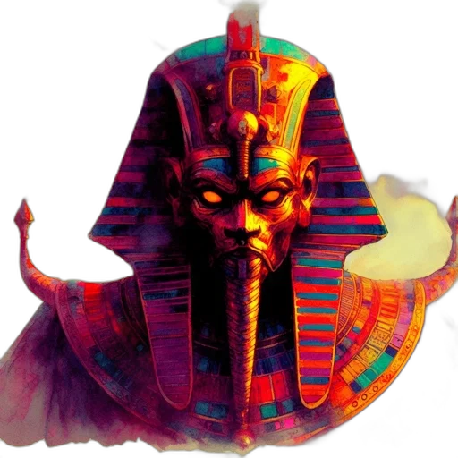 mask, crown, hat, creature, concept art, fantasy art, 3d render, vaporwave transparent PNG cut-out