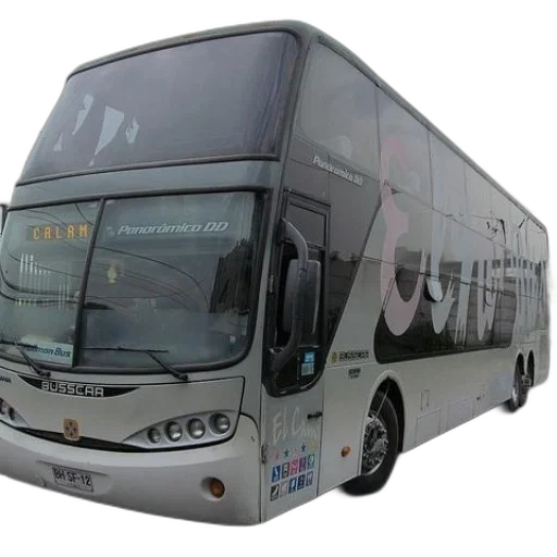 staff, 3d render, photorealistic, white, double-decker, bus, word, panorámico transparent PNG cut-out