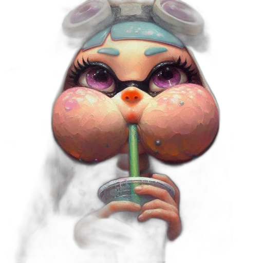 staff, face, mask, concept art, fantasy art, 3d render, watercolor, pastel transparent PNG cut-out