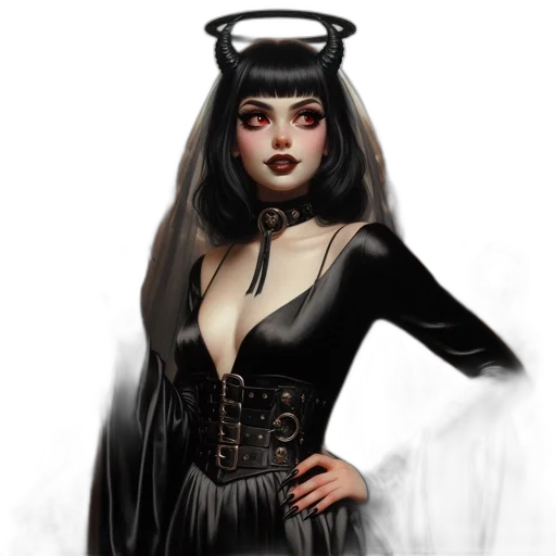 dress, mask, fantasy art, concept art, comic book art, photorealistic, dark, monochrome transparent PNG cut-out
