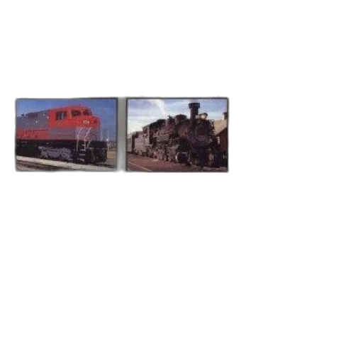 photorealistic, cover, book, titled, trains, locomotives, features, black transparent PNG cut-out