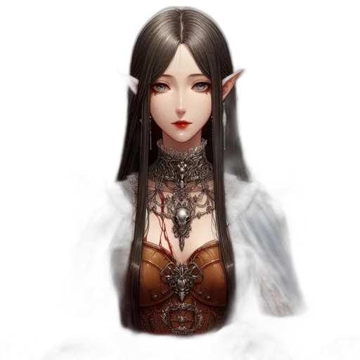 dress, face, jewelry, staff, fantasy art, concept art, photorealistic, pixel art transparent PNG cut-out