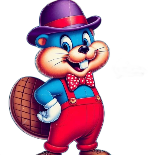 hat, 3d render, cartoon, photorealistic, concept art, image, features, beaver transparent PNG cut-out
