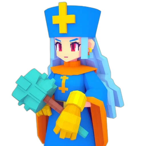crown, staff, weapon, sword, pixel art, 3d render, concept art, fantasy art transparent PNG cut-out