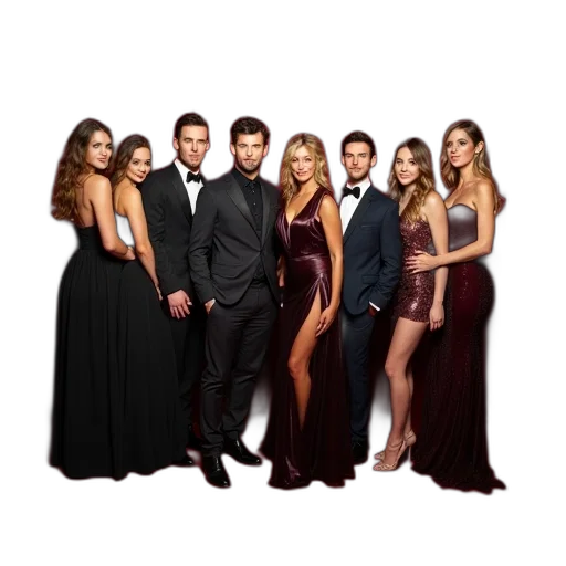 entire, cast, pose, red, carpet, after, party transparent PNG cut-out