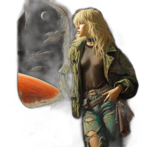 jacket, dragon, weapon, creature, fantasy art, concept art, photorealistic, oil painting transparent PNG cut-out