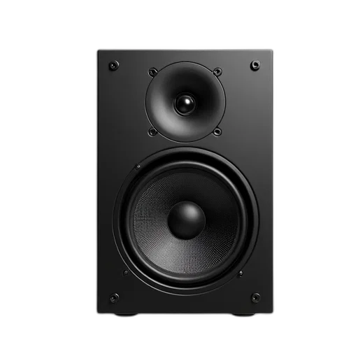 black, speaker, circular, grill, metal, bracket, attached, isolated transparent PNG cut-out