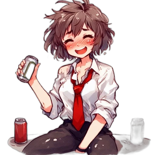 robot, bottle, staff, hair, anime, pixel art, concept art, cartoon transparent PNG cut-out