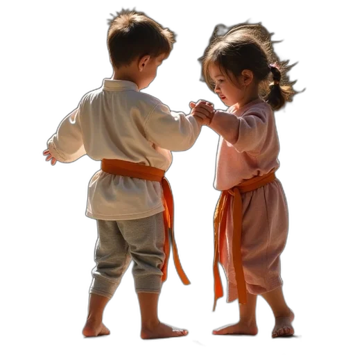 children, practicing, self, defense transparent PNG cut-out
