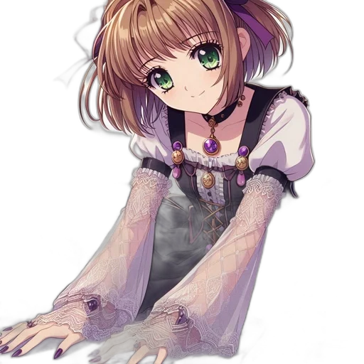dress, staff, creature, face, anime, watercolor, pixel art, cartoon transparent PNG cut-out