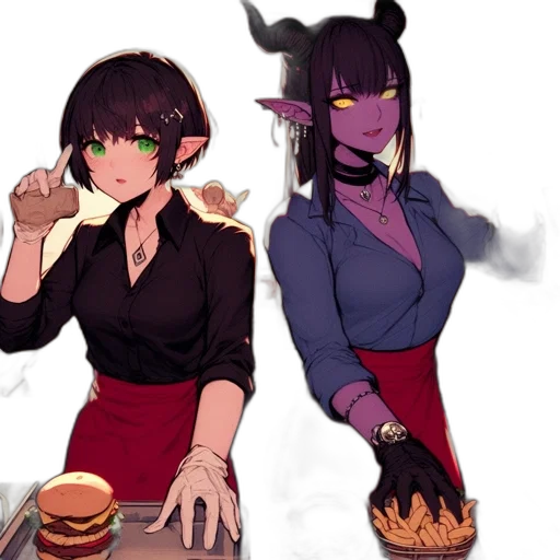 food, concept art, fantasy art, pixel art, anime, fire, dark, neon transparent PNG cut-out