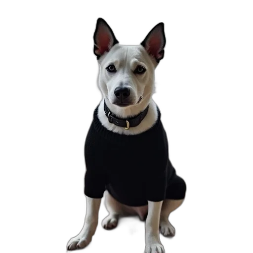 staff, jacket, animal, dress, white, dog, black, ears transparent PNG cut-out