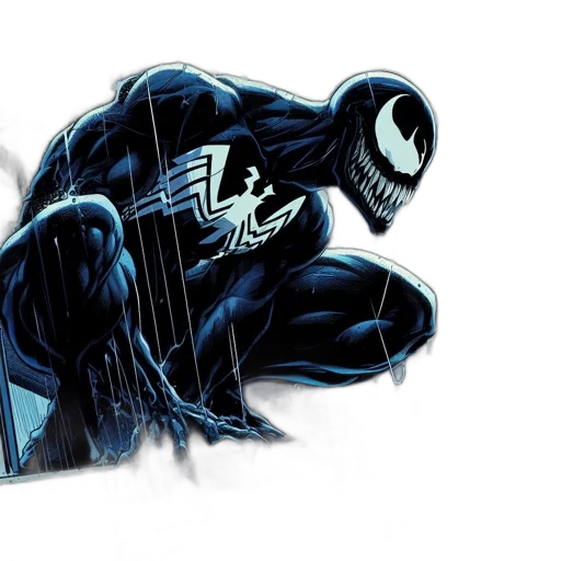 mask, comic book art, concept art, dark, rainy, night, powerful, figure transparent PNG cut-out
