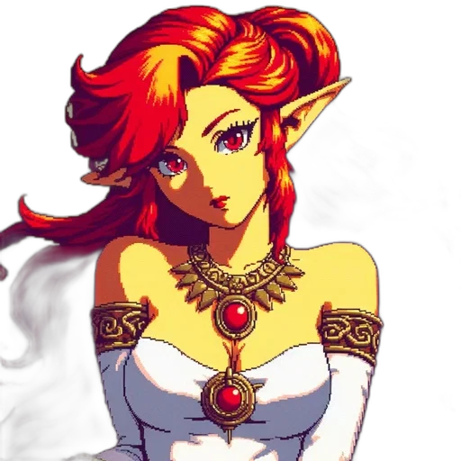 jewelry, crown, staff, dress, fantasy art, pixel art, concept art, watercolor transparent PNG cut-out