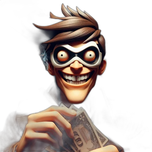 mask, face, staff, concept art, comic book art, cartoon, 3d render, exaggerated-featured transparent PNG cut-out