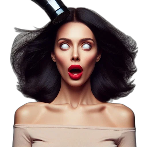 hair, face, photorealistic, cartoon, concept art, 3d render, close-up, image transparent PNG cut-out