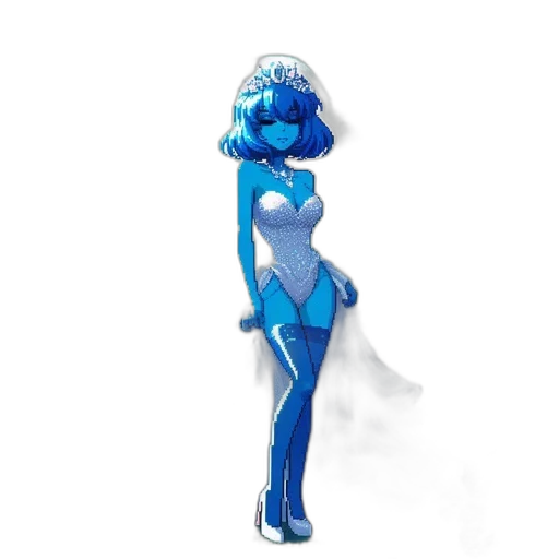 robot, dress, jewelry, staff, concept art, 3d render, fantasy art, cartoon transparent PNG cut-out