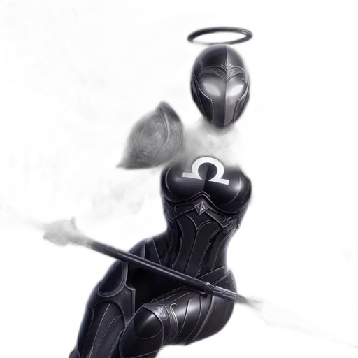 mask, robot, staff, weapon, concept art, comic book art, fantasy art, 3d render transparent PNG cut-out