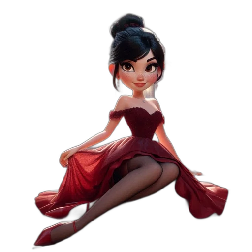 dress, staff, concept art, cartoon, fantasy art, 3d render, red, animated transparent PNG cut-out