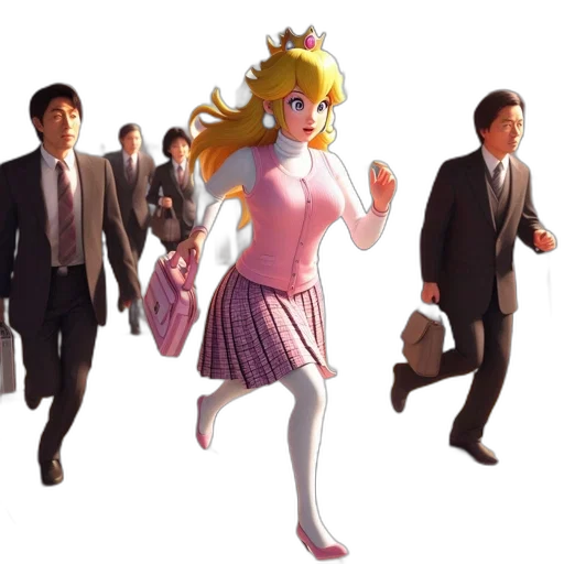 dress, staff, concept art, 3d render, anime, pixel art, city street, pastel transparent PNG cut-out