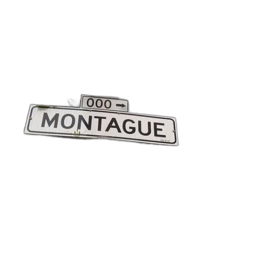 car, street, sign, says, montague transparent PNG cut-out