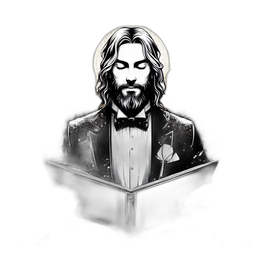 jacket, face, staff, hair, cartoon, concept art, comic book art, pixel art transparent PNG cut-out