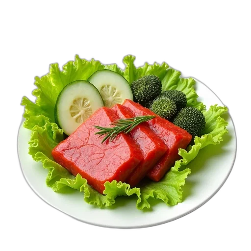 food, animal, weapon, photorealistic, 3d render, red, plate, variety transparent PNG cut-out