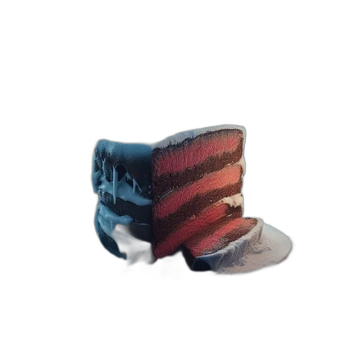 shoes, hat, weapon, robot, 3d render, vaporwave, concept art, intimate transparent PNG cut-out
