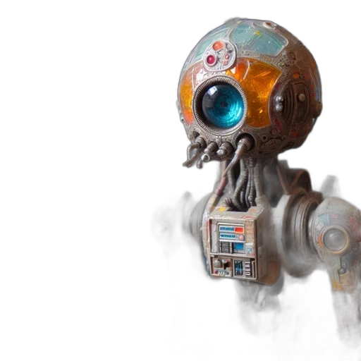 robot, concept art, 3d render, cyberpunk, array, mechanized, creatures, featured transparent PNG cut-out