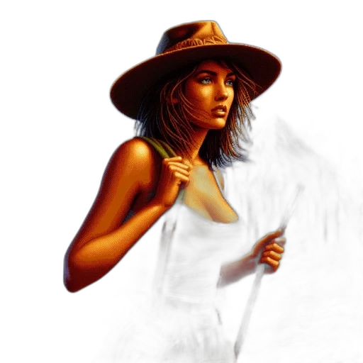 hat, photorealistic, concept art, fantasy art, oil painting, fog, fire, outdoor transparent PNG cut-out