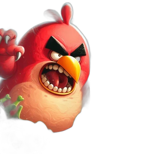 concept art, 3d render, photorealistic, angry, birds, characters, engage, action-packed transparent PNG cut-out