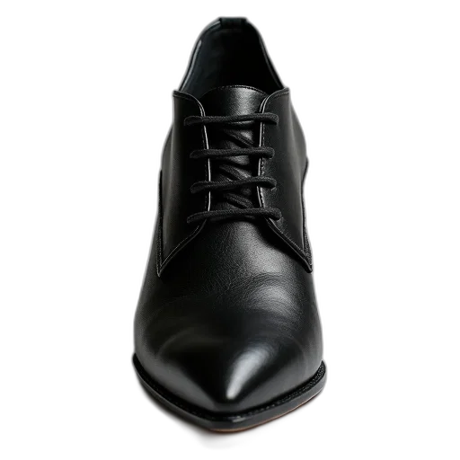 shoes, photorealistic, black, leather, high-heeled, shoe, pointed, toe transparent PNG cut-out
