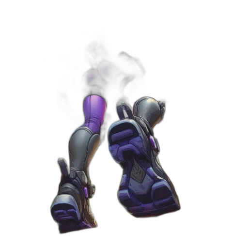 weapon, shoes, robot, staff, concept art, cyberpunk, 3d render, futuristic transparent PNG cut-out
