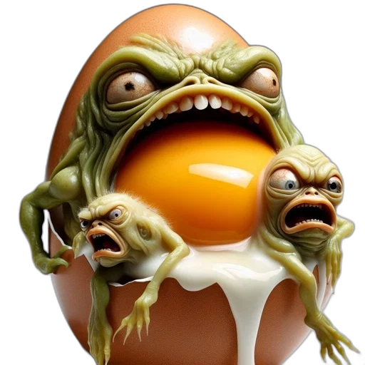 food, creature, 3d render, photorealistic, concept art, unusual, egg, sculpture transparent PNG cut-out