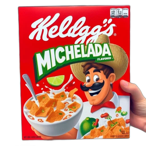 food, 3d render, photorealistic, kellogg, cereal, box, features, animated transparent PNG cut-out