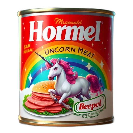food, animal, photorealistic, 3d render, colorful, pastel, unicorn, meat transparent PNG cut-out