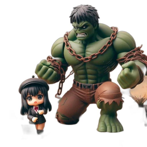 3d render, concept art, fantasy art, comic book art, animated, scene, features, chained transparent PNG cut-out