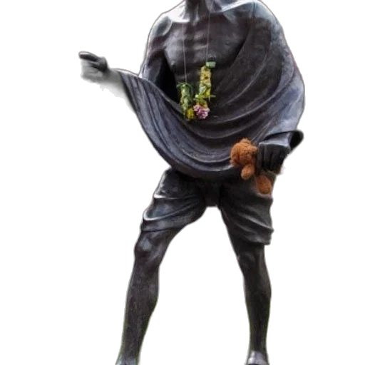 mask, staff, creature, jacket, concept art, 3d render, photorealistic, statue transparent PNG cut-out