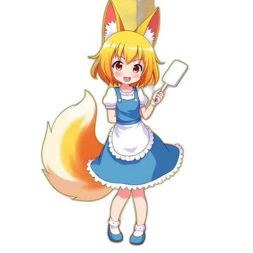 staff, dress, animal, pixel art, anime, fantasy art, concept art, stylized transparent PNG cut-out