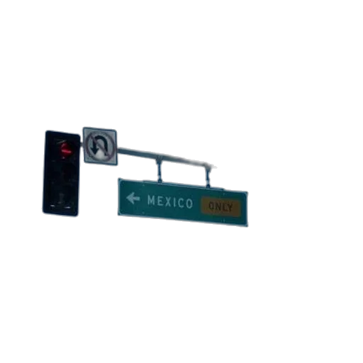 staff, 3d render, green, sign, says, mexico, only, hangs transparent PNG cut-out