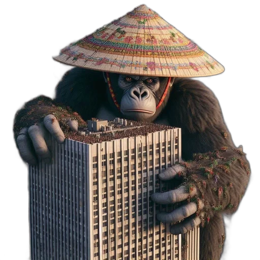 hat, animal, umbrella, building, concept art, 3d render, photorealistic, fire transparent PNG cut-out