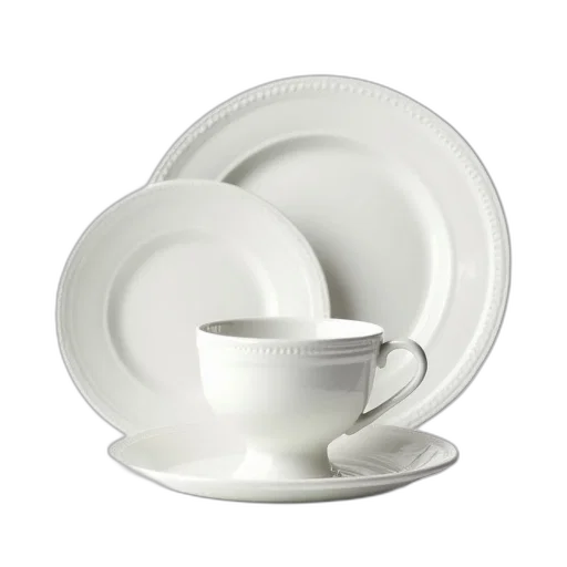 food, hat, 3d render, monochrome, set, white, porcelain, dishes transparent PNG cut-out