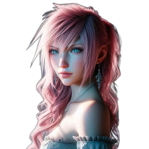 face, dress, dragon, hair, fantasy art, concept art, photorealistic, 3d render transparent PNG cut-out