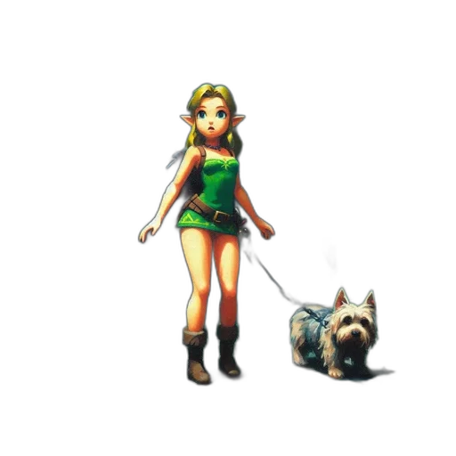 staff, animal, dress, weapon, pixel art, concept art, fantasy art, 3d render transparent PNG cut-out