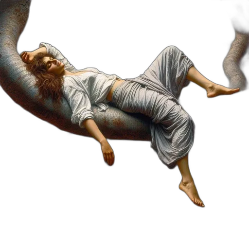 creature, hair, dragon, photorealistic, concept art, oil painting, fantasy art, woman transparent PNG cut-out