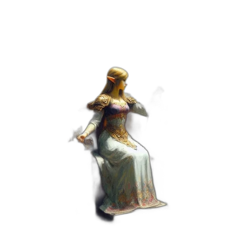 dress, staff, crown, sword, concept art, pixel art, 3d render, fantasy art transparent PNG cut-out