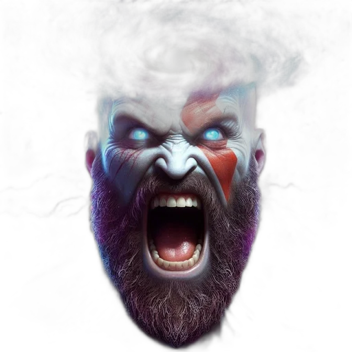 face, creature, fantasy art, concept art, photorealistic, comic book art, man, blue-red transparent PNG cut-out
