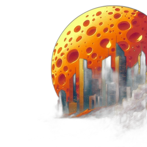 umbrella, concept art, fantasy art, 3d render, comic book art, outer space, fog, fire transparent PNG cut-out
