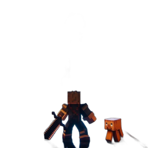 robot, weapon, creature, staff, pixel art, 3d render, concept art, fantasy art transparent PNG cut-out